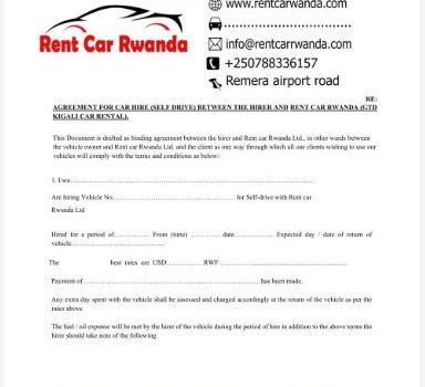 Rwanda Car Hire Documents: